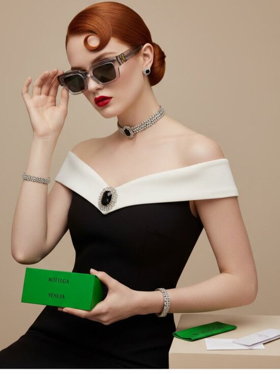 NEW BOTTEGA VENETA SUNGLASSES UNISEX CRYSTAL SQUARE BOTTEGA VENETA main image 7